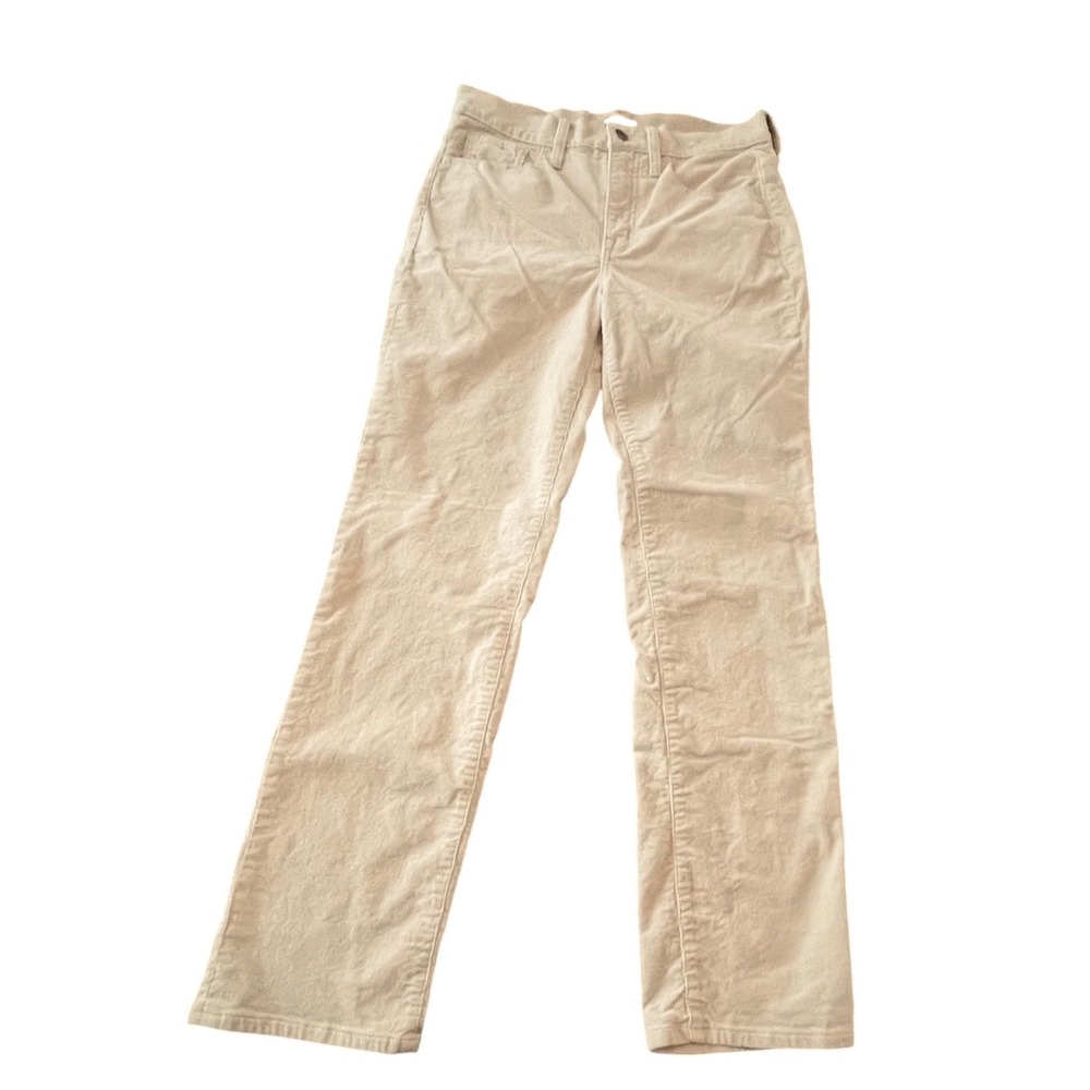 J.Crew Re-Imagined Cream Ivory Corduroy Straight Leg Pants Size 27 Cotton Blend